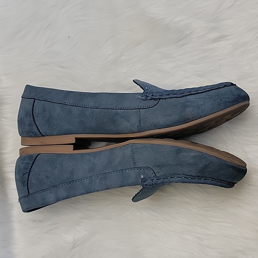 B.O.C Carolee Blue Faux Suede Academia Comfort Preppy Moccasin Driving Loafer - Picture 6 of 14